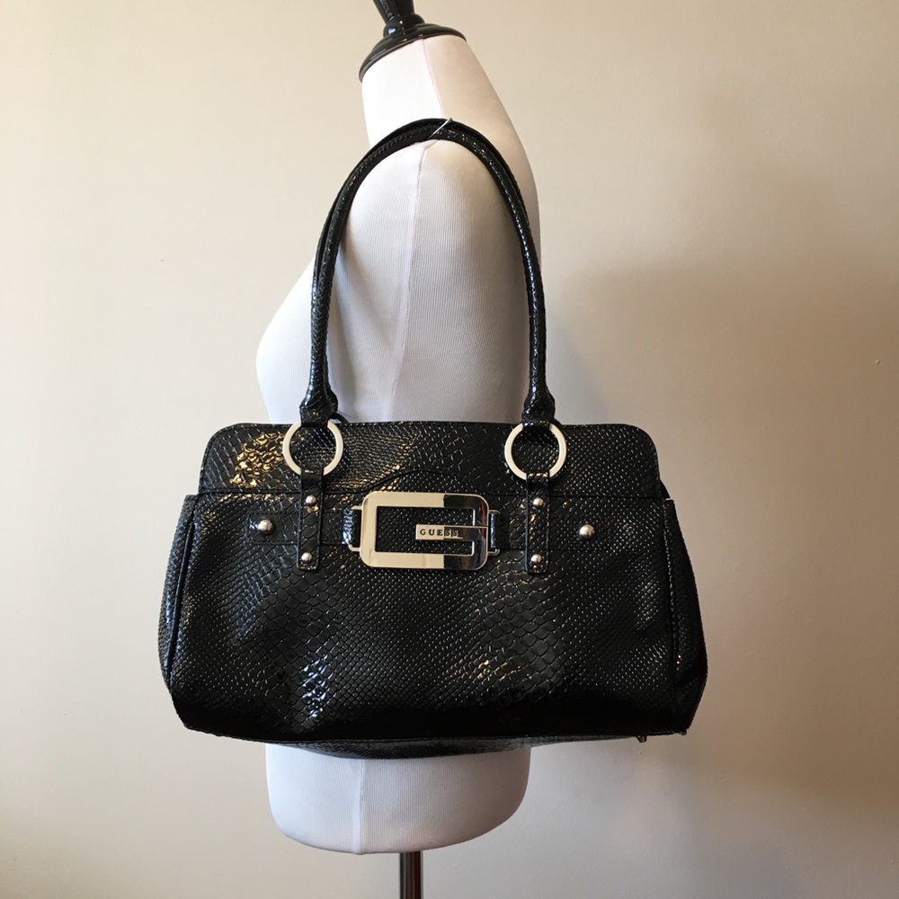 GUESS Faux Alligator Black Bag